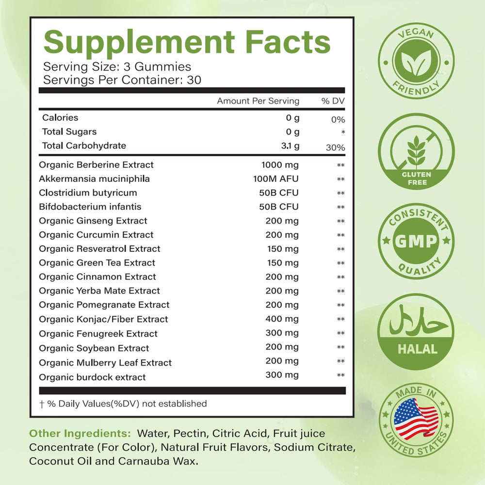 Klinovium GLP1 nutrition panel highlighting antioxidants and key ingredients.