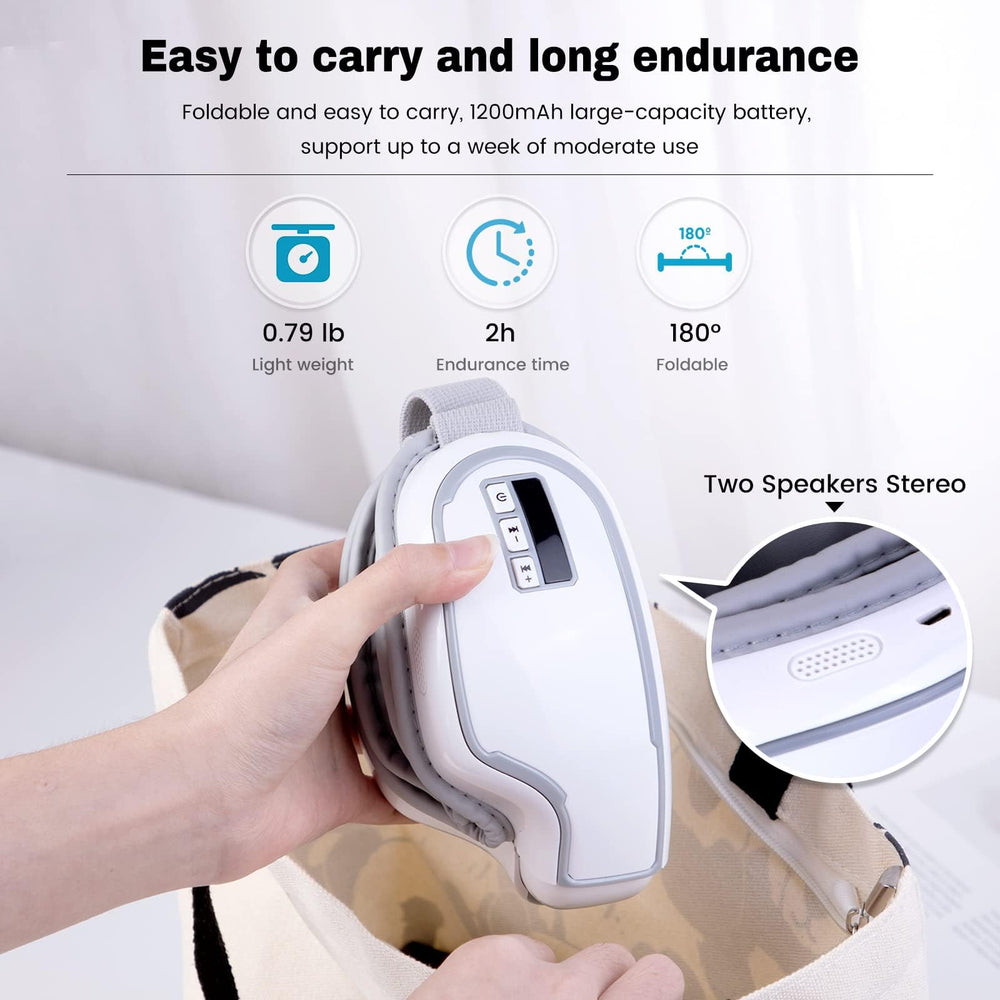 Klobela Eye Massager is portable and travel-ready for on-the-go use.