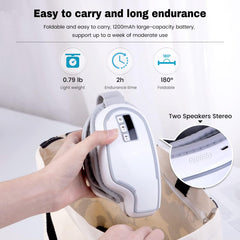 Klobela Eye Massager is portable and travel-ready for on-the-go use.