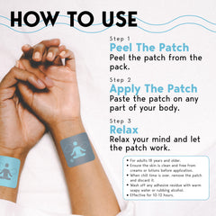 Open Klova Chill Patch package shows easy peel-and-stick design.