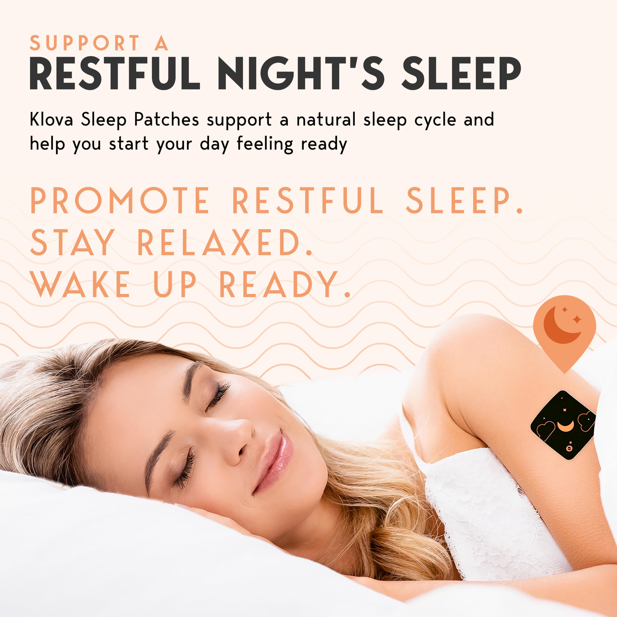 Klova patch applied on shoulder for overnight absorption