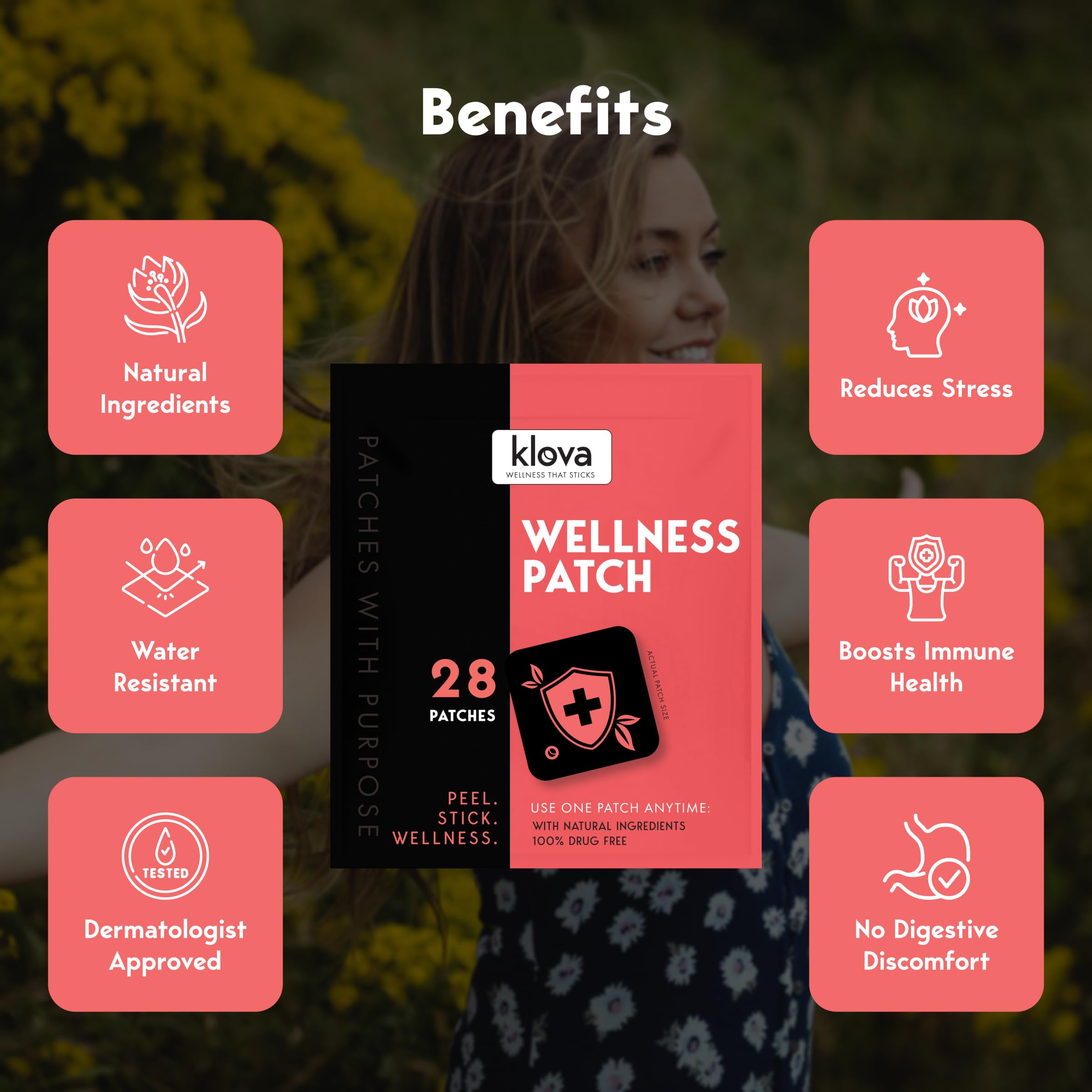 Klova Wellness Patch 24-hour release for continuous comfort