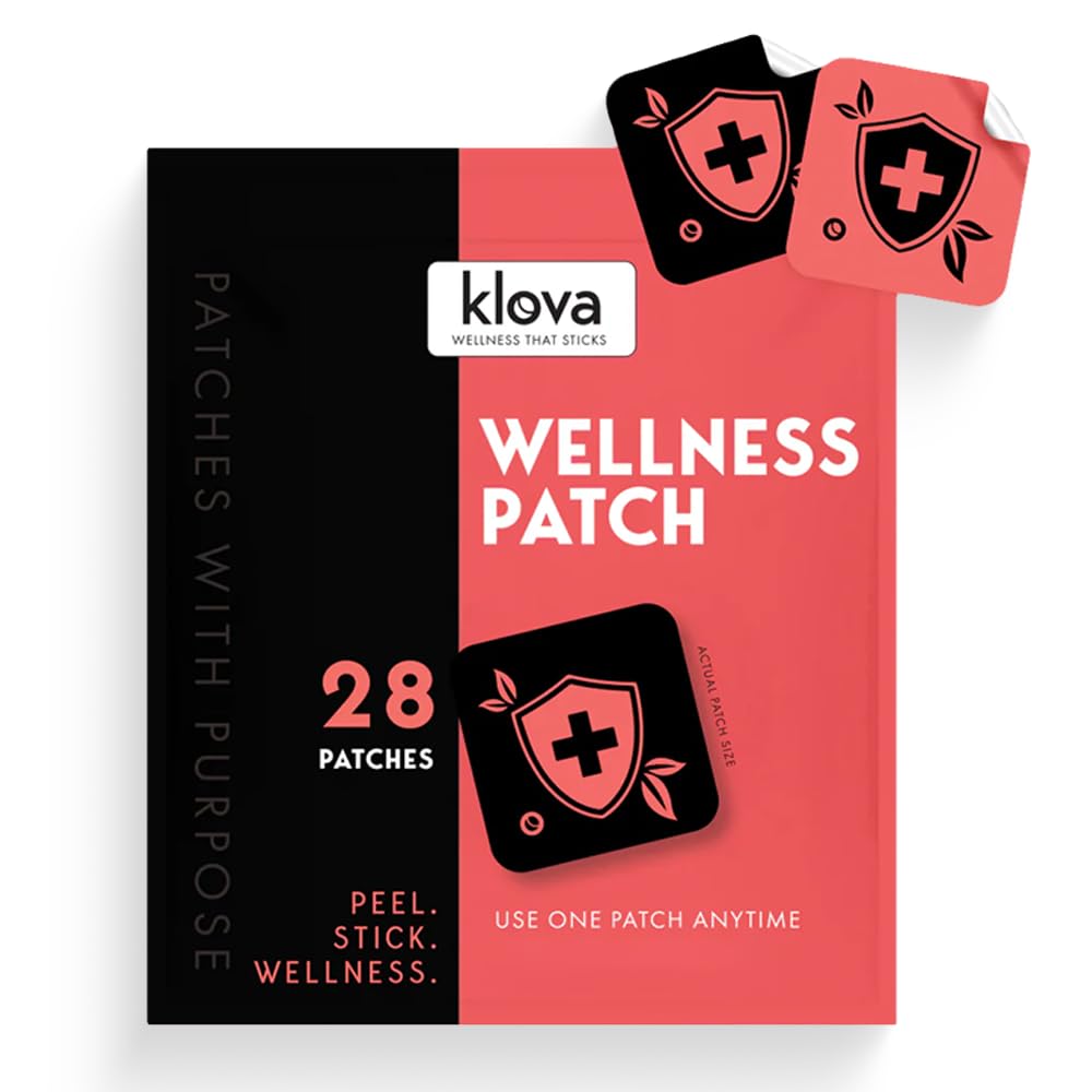 Klova Wellness Patch applied to forearm for discreet daily support