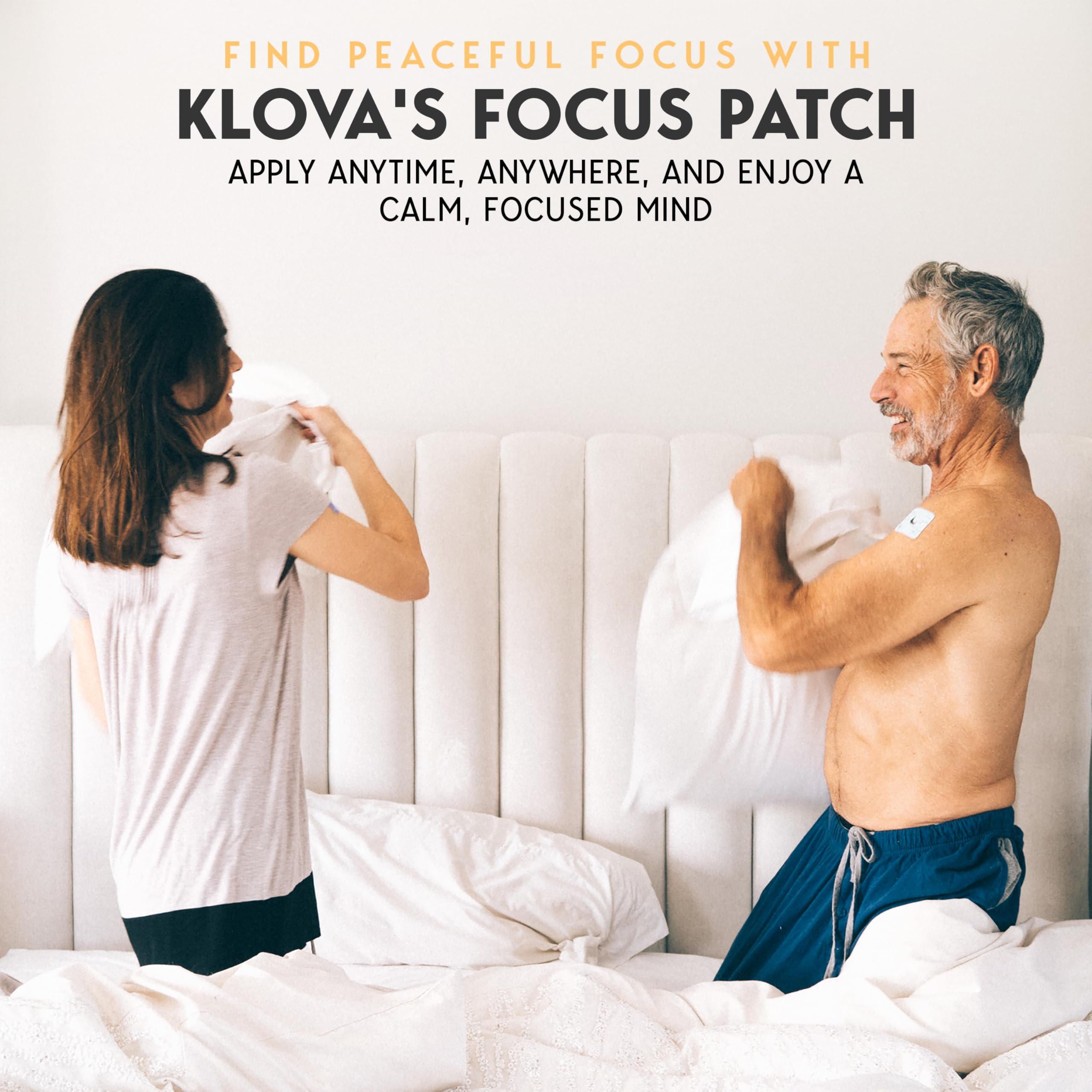 Klova Wellness Patches night-use setup suggests seamless overnight wear.