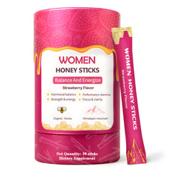 KLUNIZ Shilajit Honey Sticks for Women strawberry bottle pour for quick energy