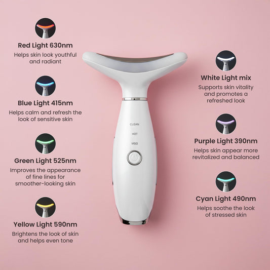 KLYVER massager showing warming heat feature for soothing comfort.