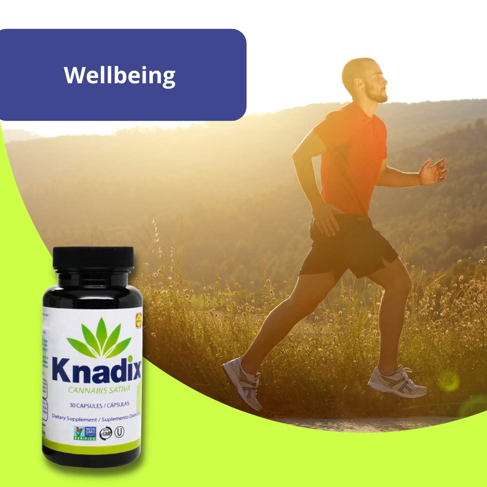 Knadix hemp oil joint-support shot suggesting mobility and comfort.