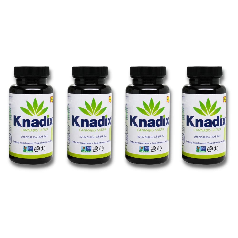 Knadix hemp oil supplement bottle for daily wellness support.