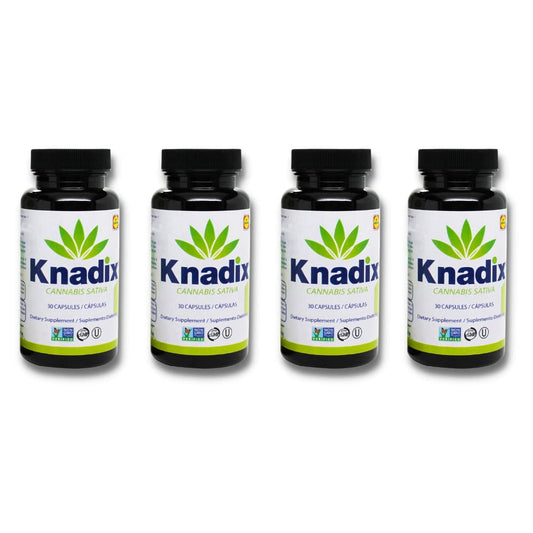 Knadix hemp oil supplement bottle for daily wellness support.