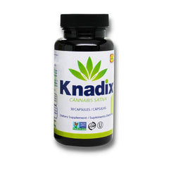 Knadix hemp oil capsules pack showcases convenient daily capsules for wellbeing.