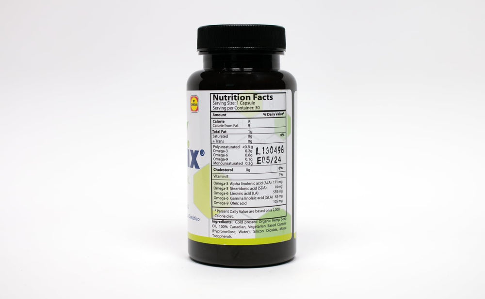 Knadix hemp oil capsules offer easy daily intake with omega-rich nutrition.