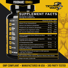 AstraGin for absorption in Knight Wolf Supps formula enhancing nutrient uptake.