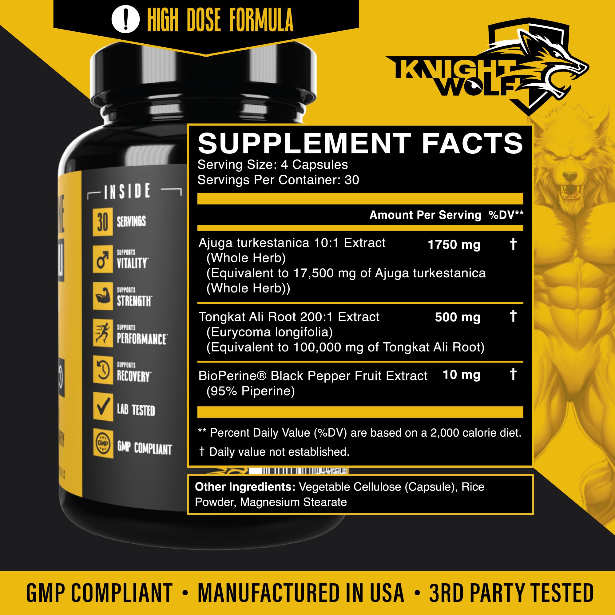 Knight Wolf Supps Tongkat Ali feature for workout energy and stamina