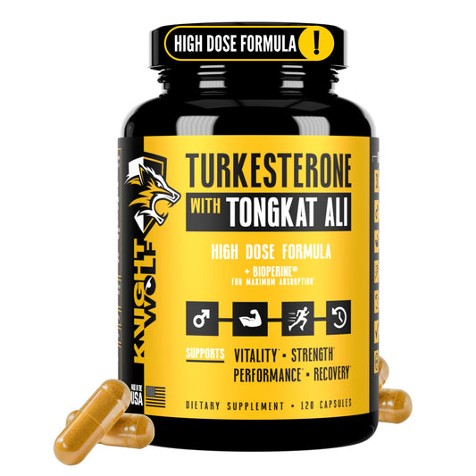 Knight Wolf Supps Turkesterone bottle cap showing premium formulation for workouts
