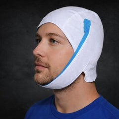 Knightsbridge Plus Edition chin strap close-up showing secure dual-straps for stable sleep.