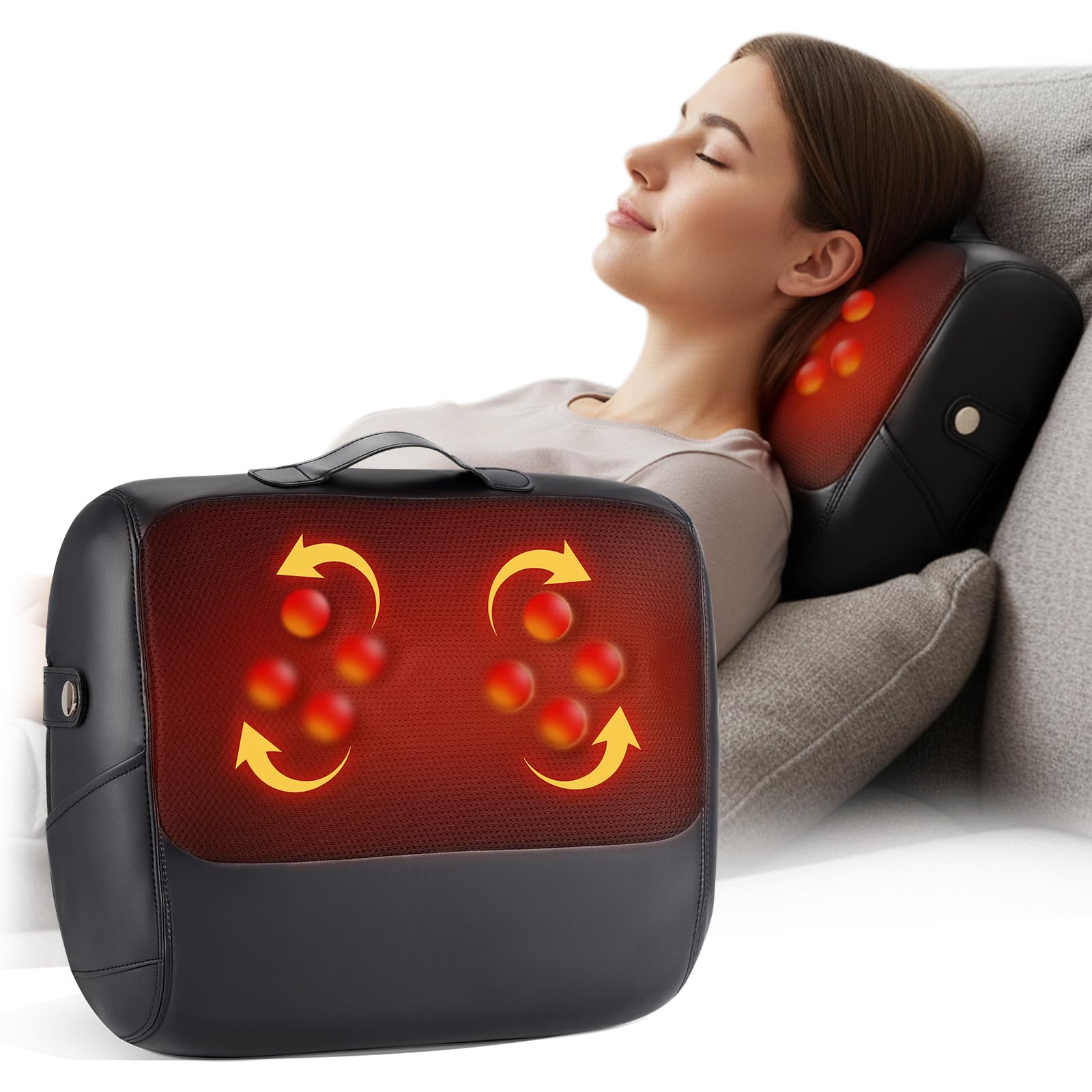 KNQZE 3-in-1 back massager with side panel offers targeted relief on tense areas.