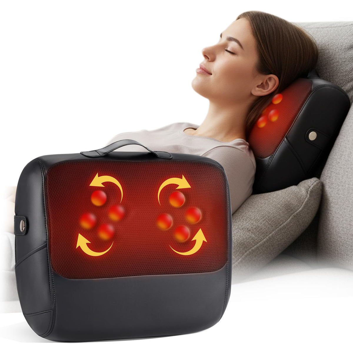KNQZE 3-in-1 back massager with side panel offers targeted relief on tense areas.