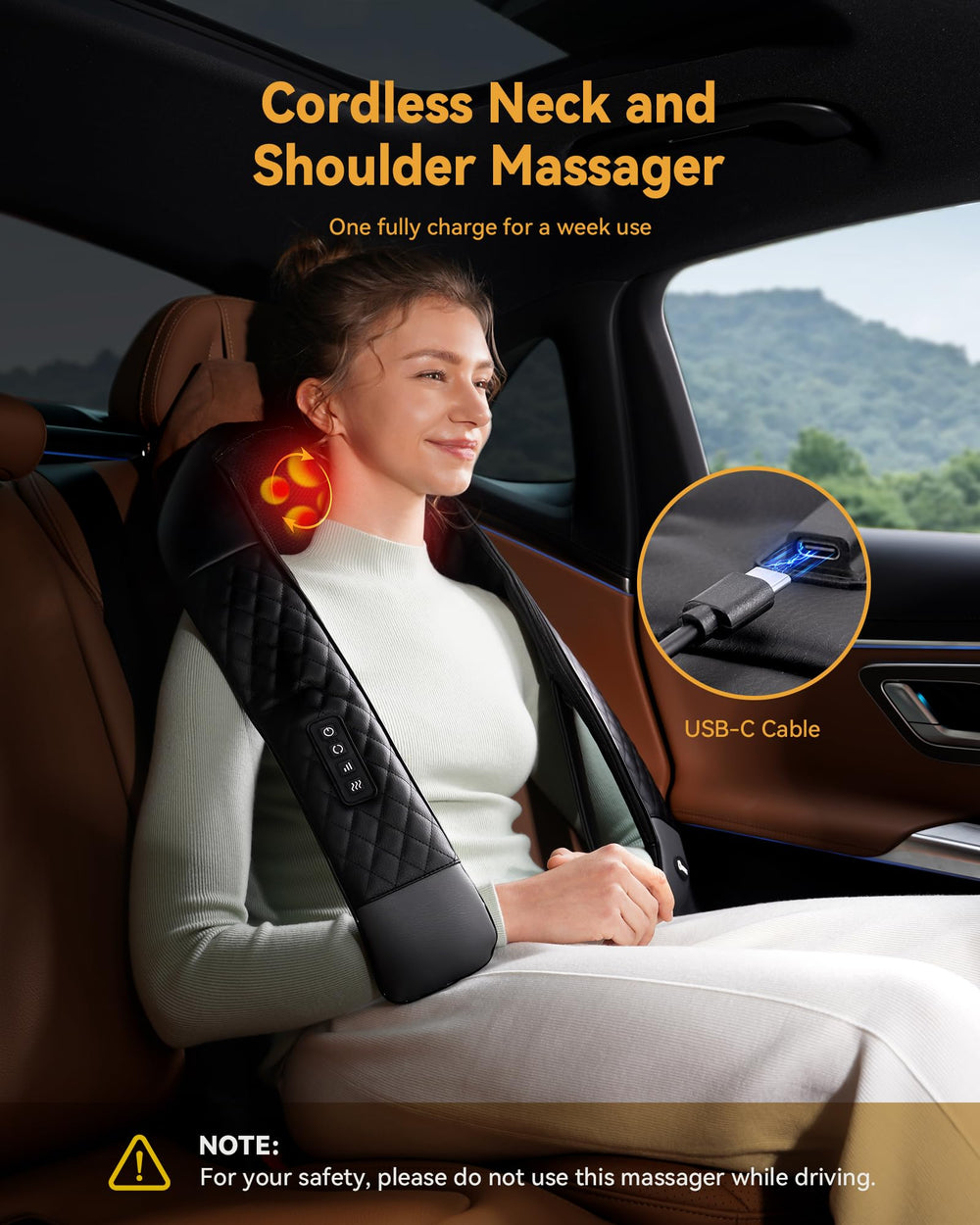 KNQZE ergonomic neck and back massager contouring the body.
