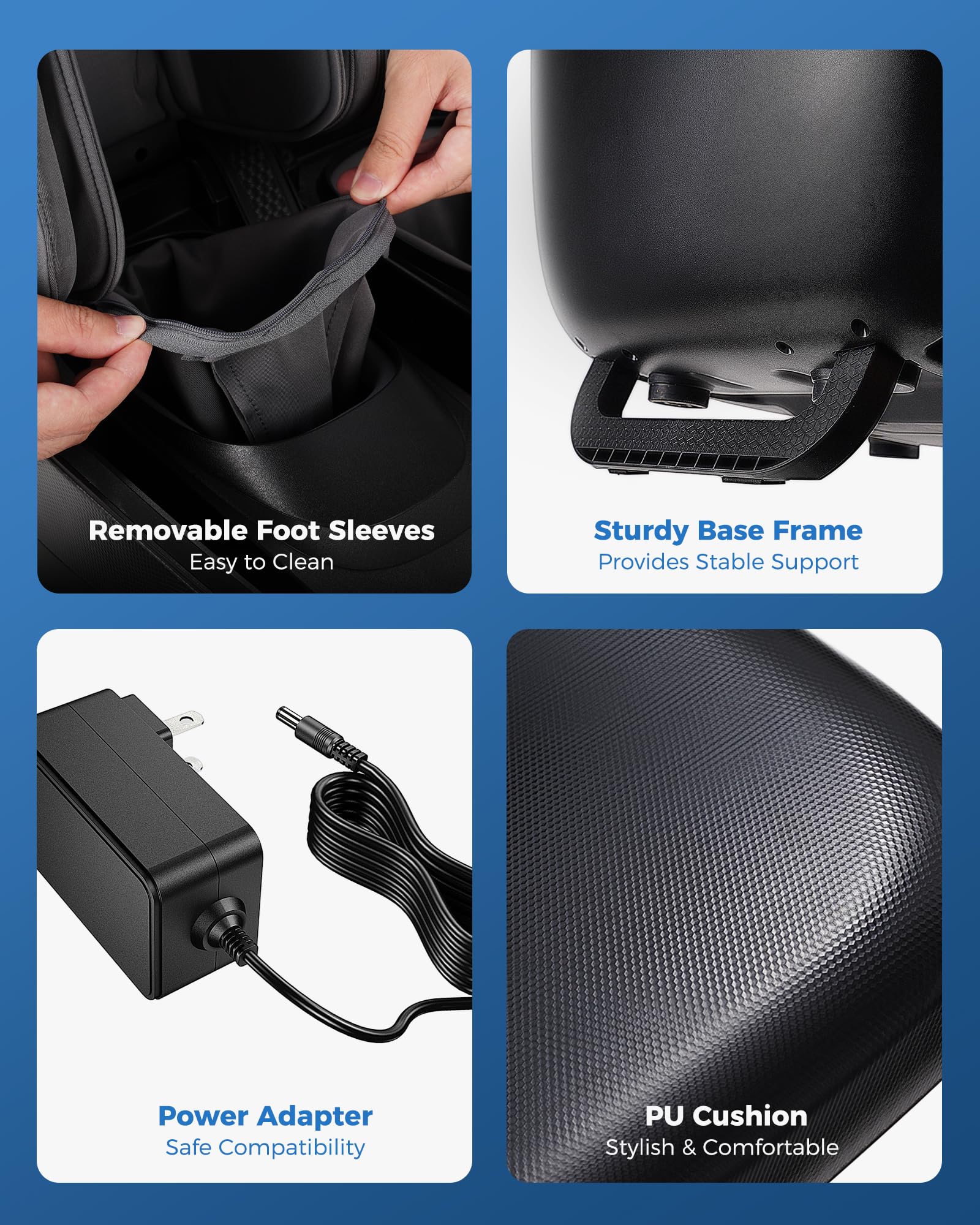 KNQZE ergonomic support rod maintains comfortable leg angle.