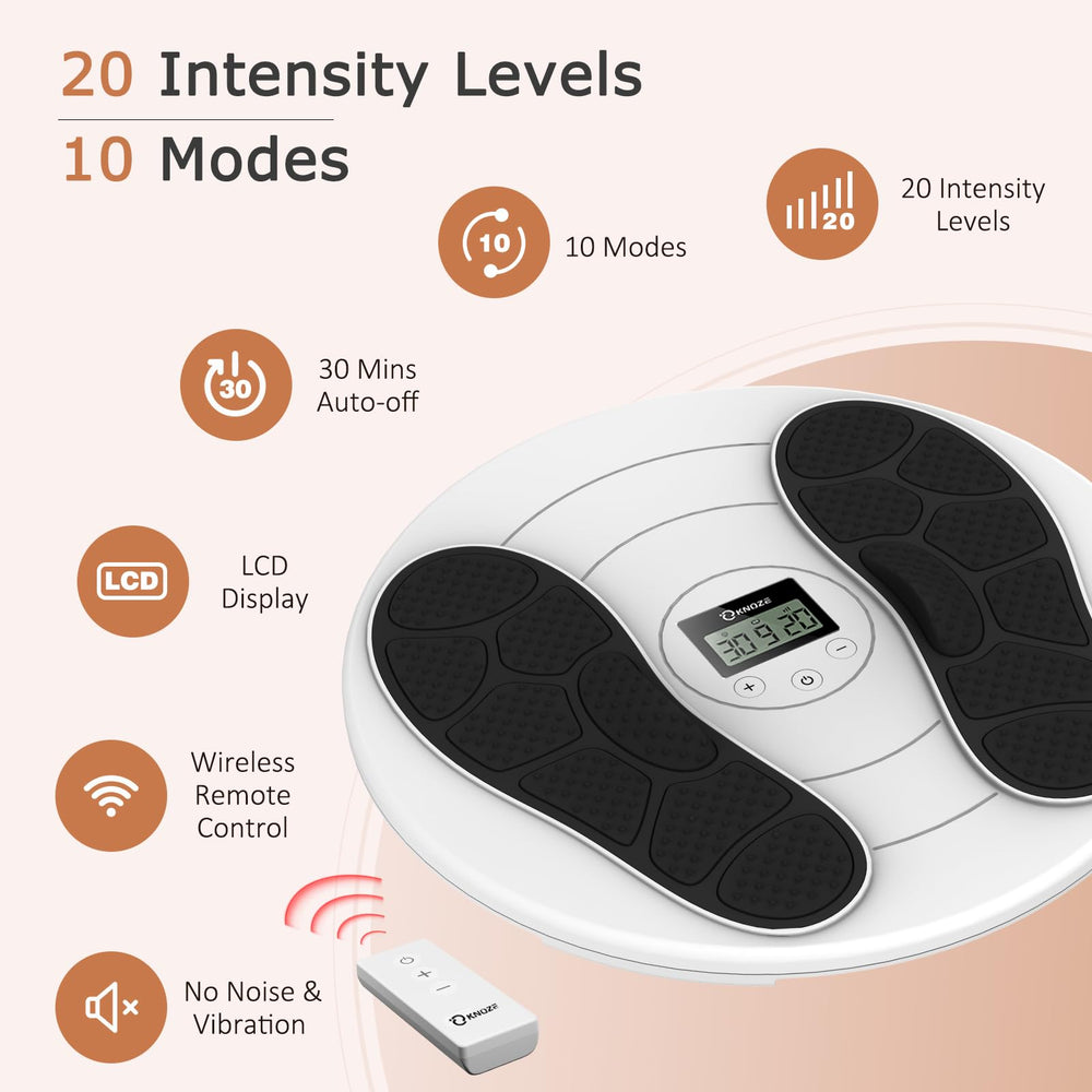 KNQZE massager display illustrating 10 modes for customization