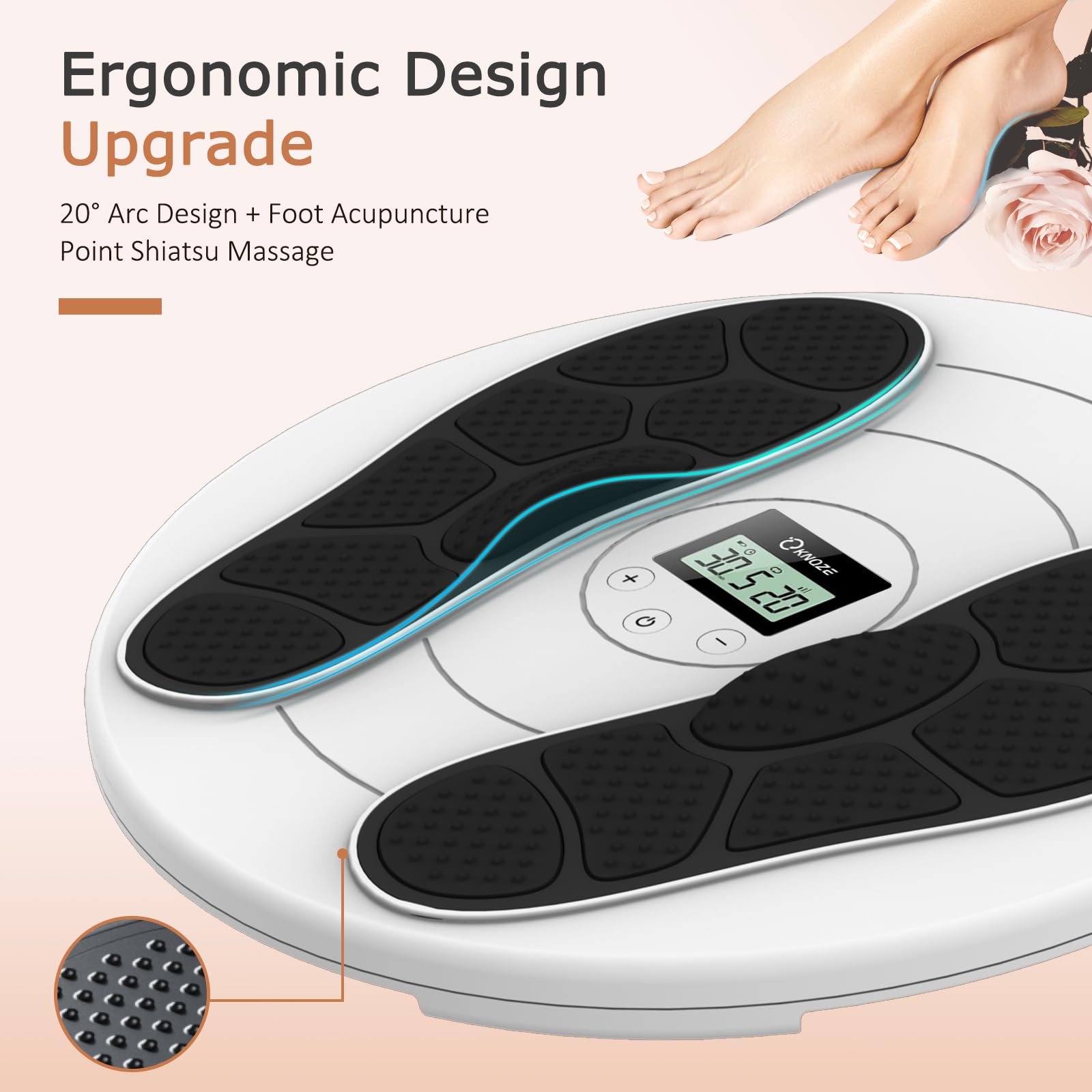 KNQZE massager in use on feet demonstrating wireless comfort