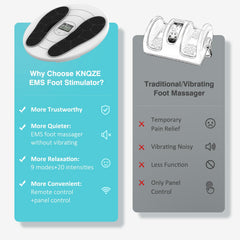 KNQZE foot massager operates with near-silent quietness for discreet sessions.
