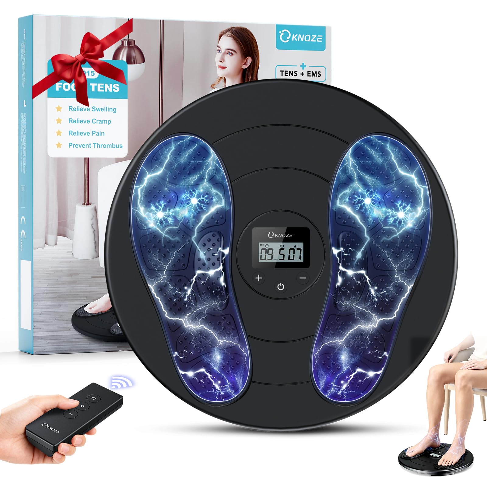 KNQZE foot massager with remote control for customizable sessions at home