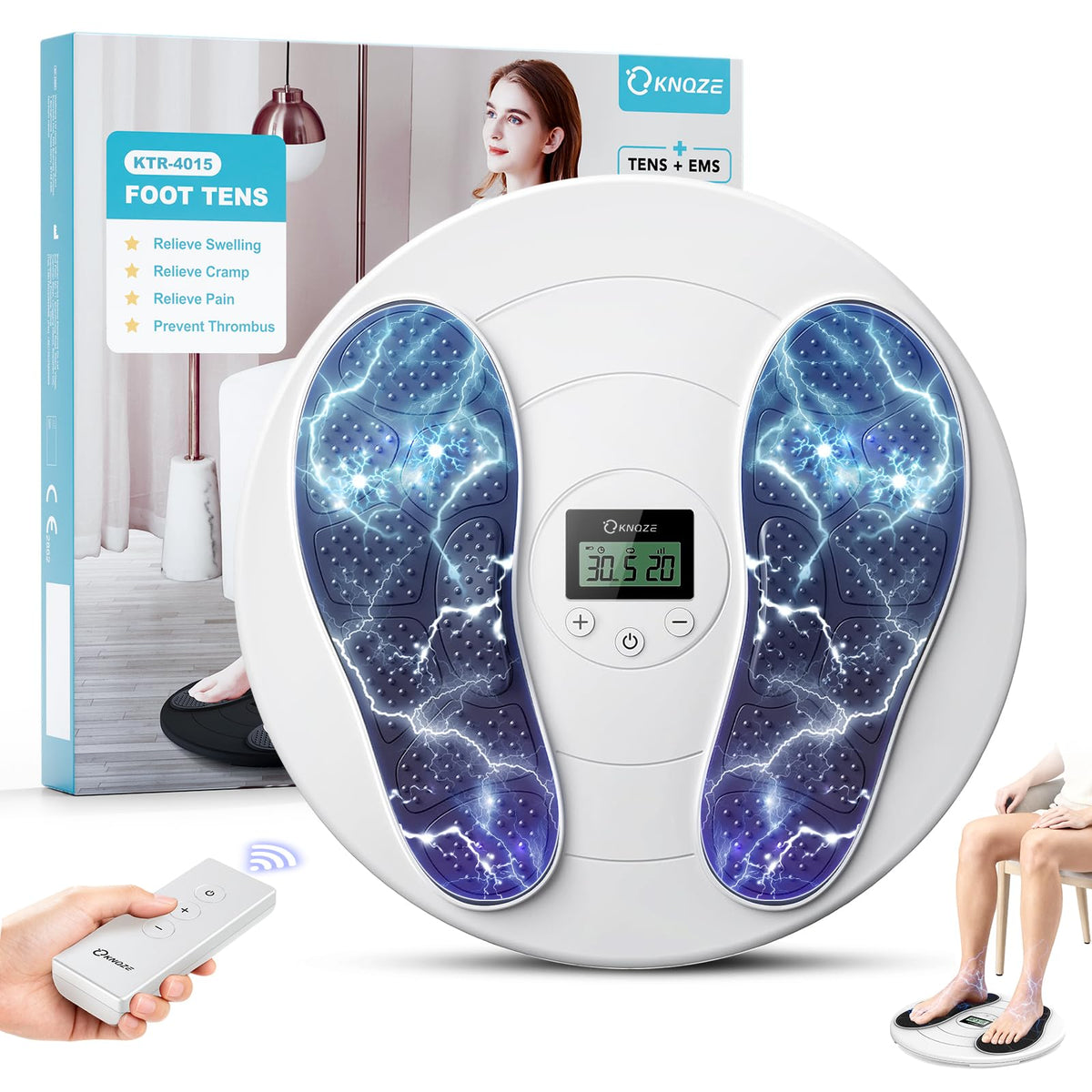 KNQZE Foot Massager remote control for cordless convenience and easy operation