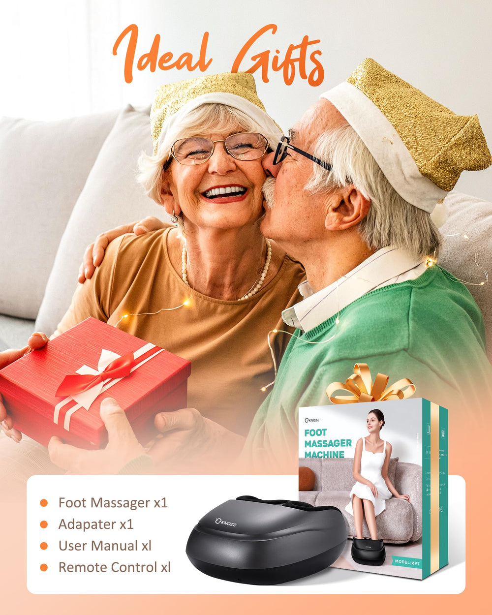 KNQZE gift-ready foot massager suitable for birthdays or holidays