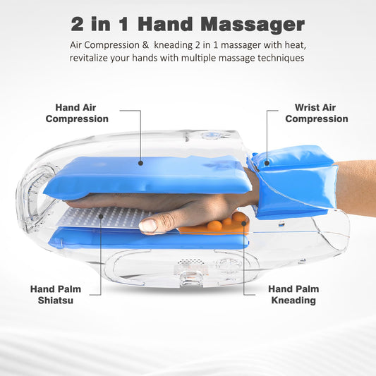 KNQZE hand massager with wrist air compression for comfort.