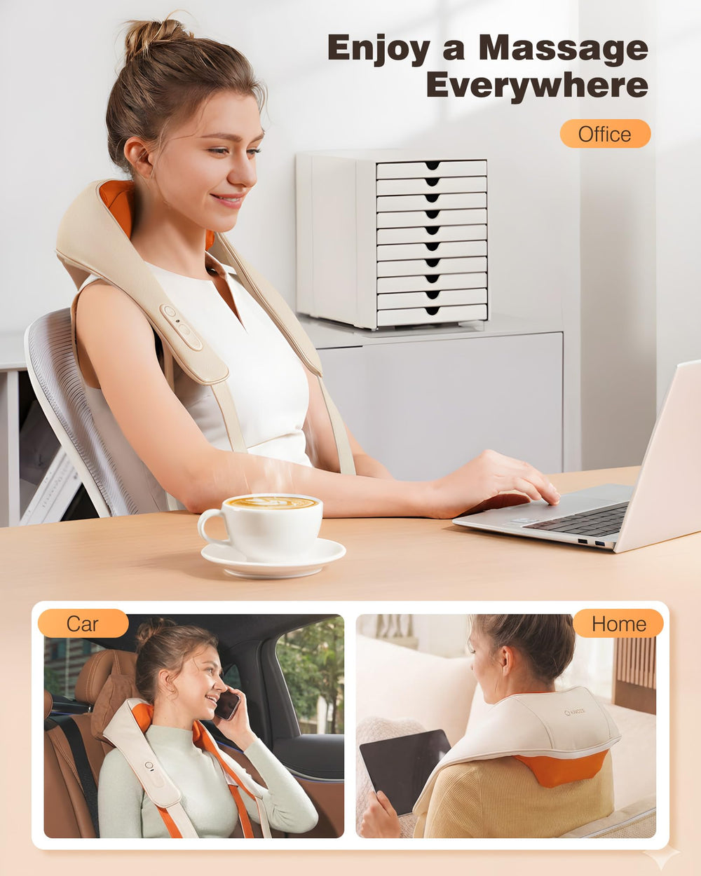 Ergonomic KNQZE massager design for easy handling and placement.