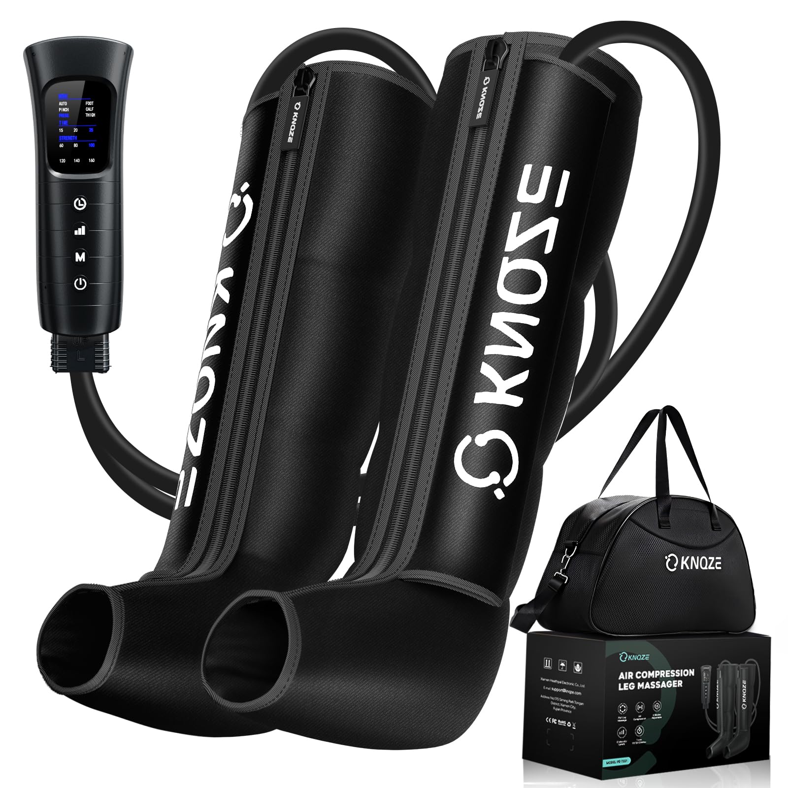 KNQZE leg compression boot inside view shows targeted zones for improved circulation