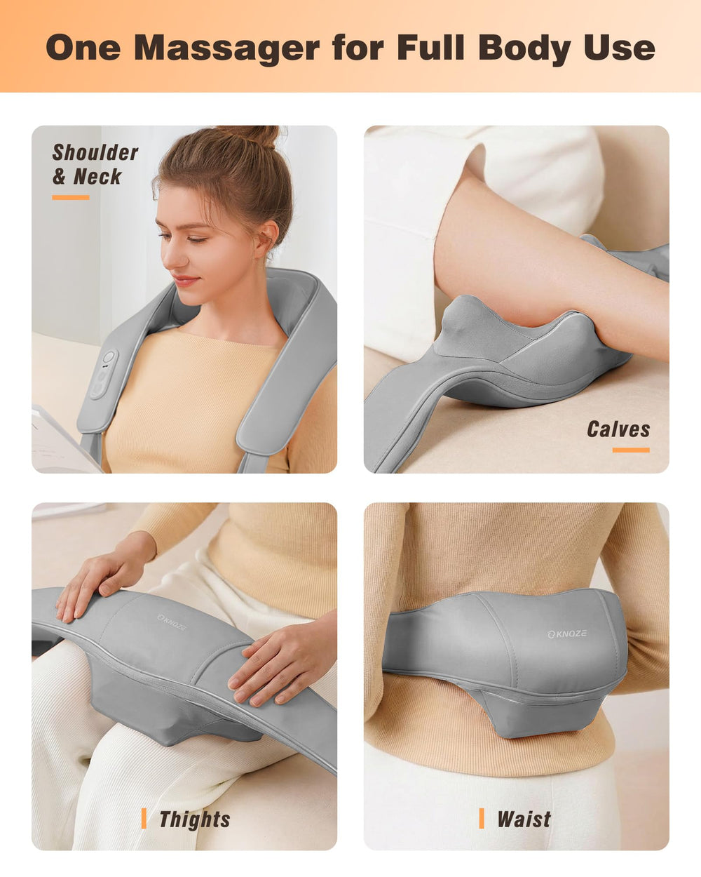 KNQZE two massage modes gray for customizable comfort.