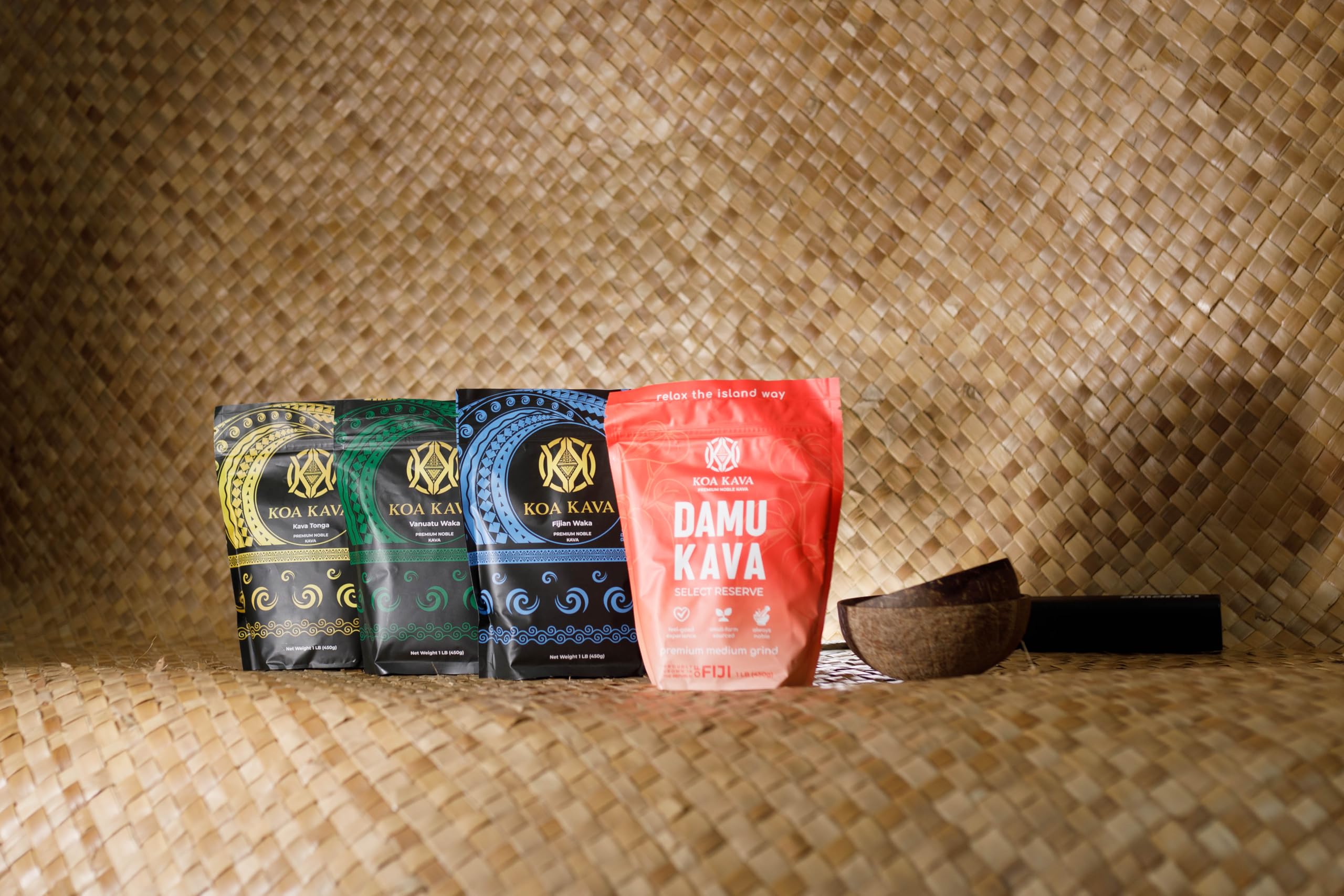Koa Kava Damu cup suggesting daytime relaxation and focused mood