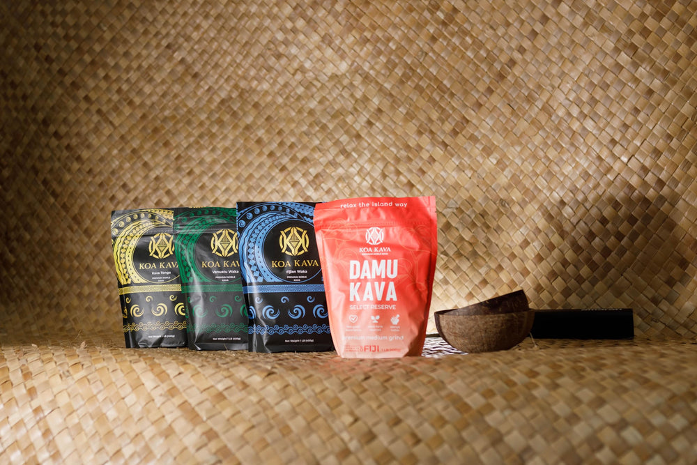 Koa Kava Damu cup suggesting daytime relaxation and focused mood
