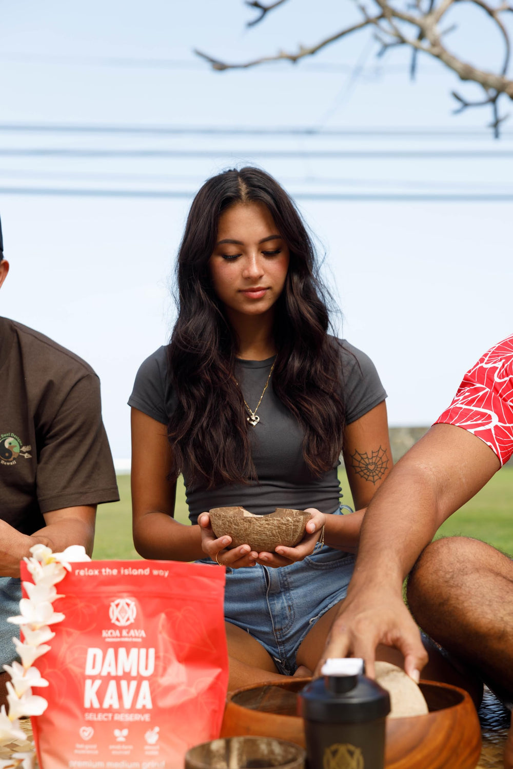 Koa Kava Damu strainer brew process for traditional, authentic kava preparation