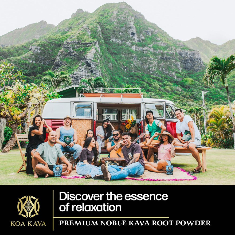 Koa Kava Fiji Noble Waka Tea cup conveying relaxation rituals.