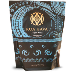 Koa Kava Fiji Premium Noble Waka Tea powder in a tin for easy calm evenings.