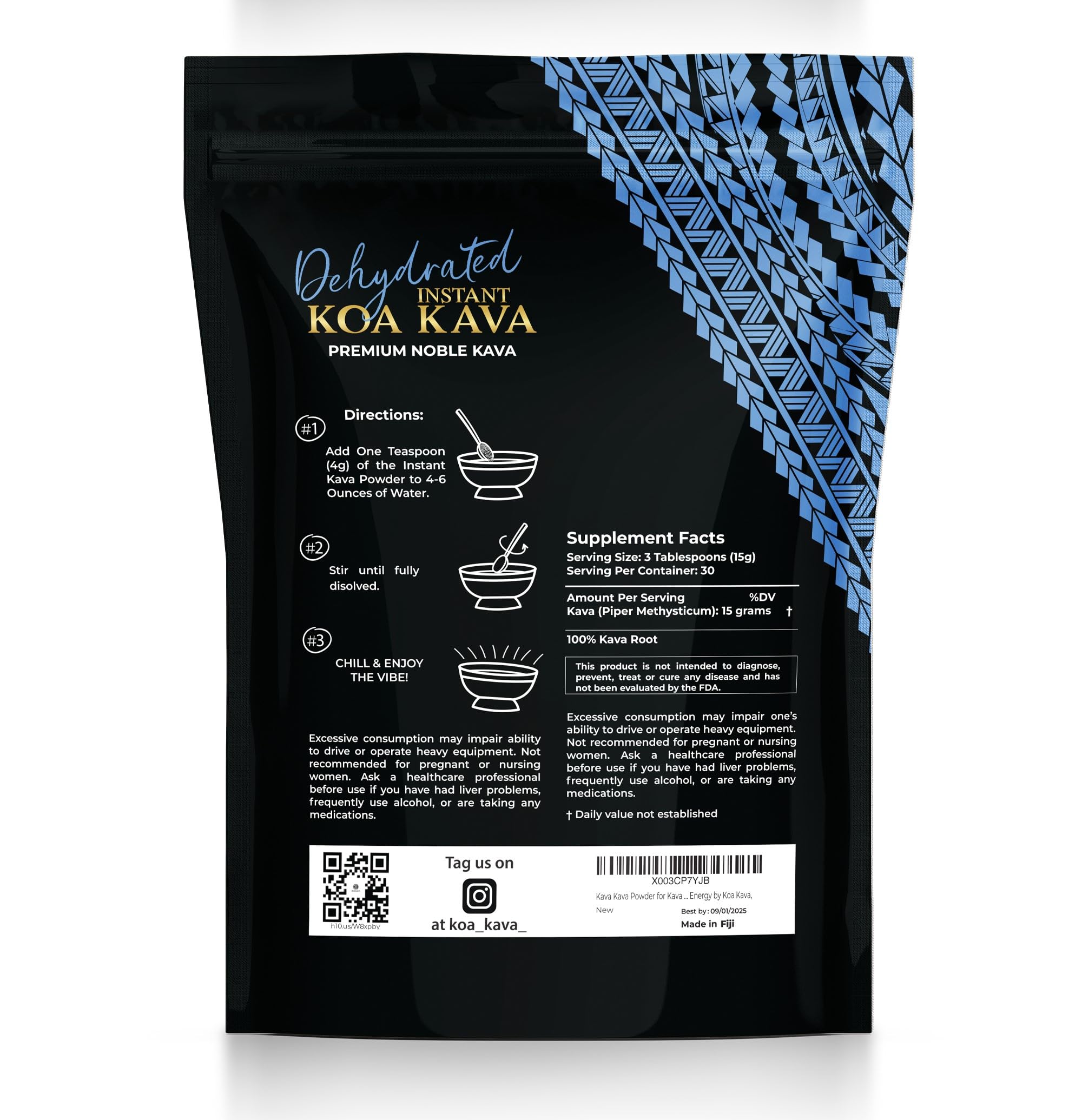 Koa Kava 4 oz jar packaging, compact and store-friendly