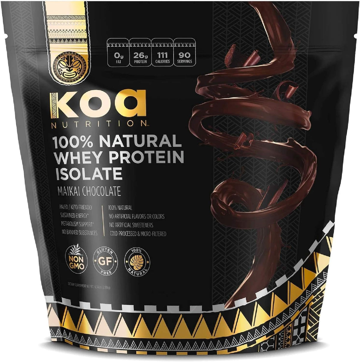 KOA Nutrition Warrior Whey Isolate chocolate 6lb bag ready for post-workout use.