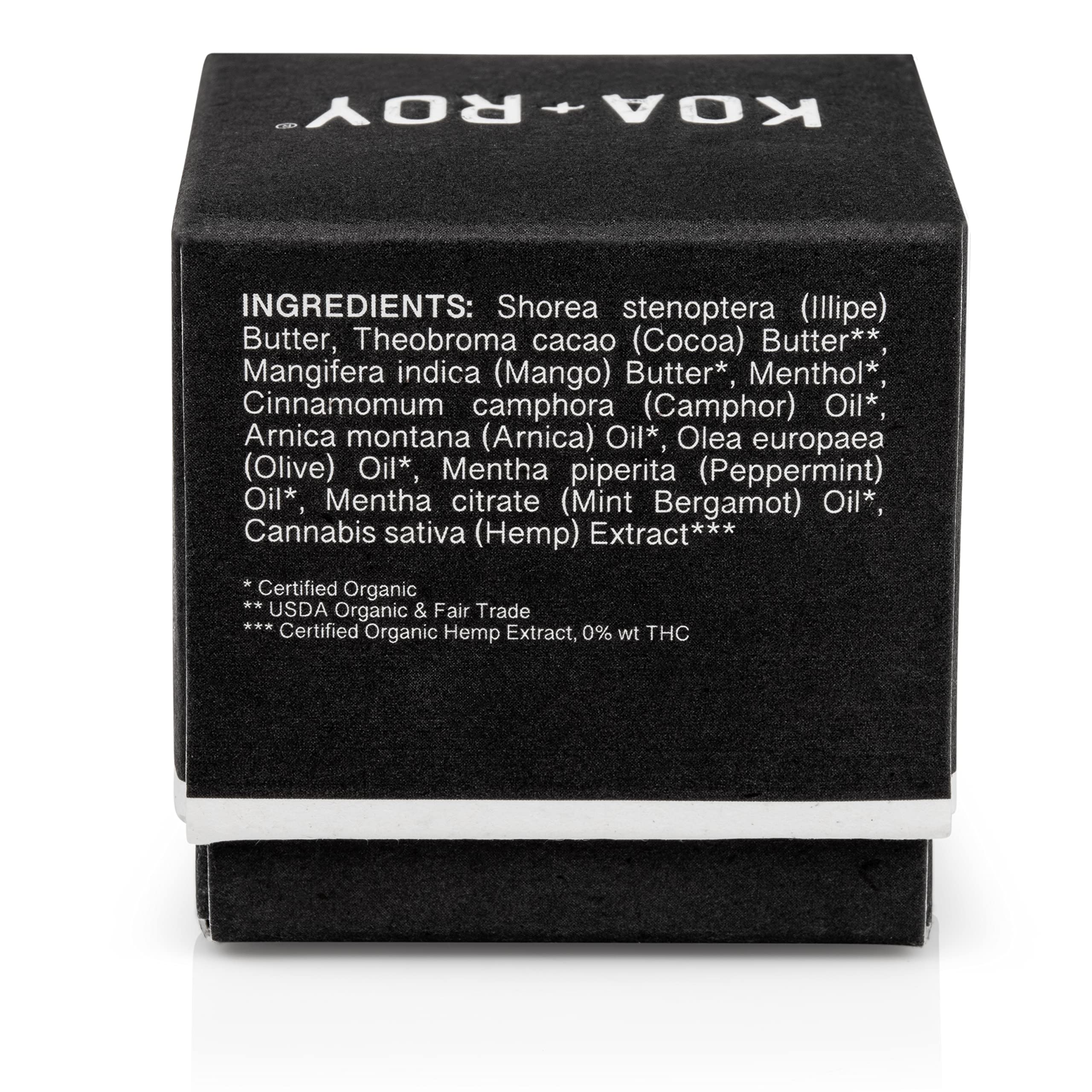 KOA ROY Recovery Cube menthol cooling on sore muscles