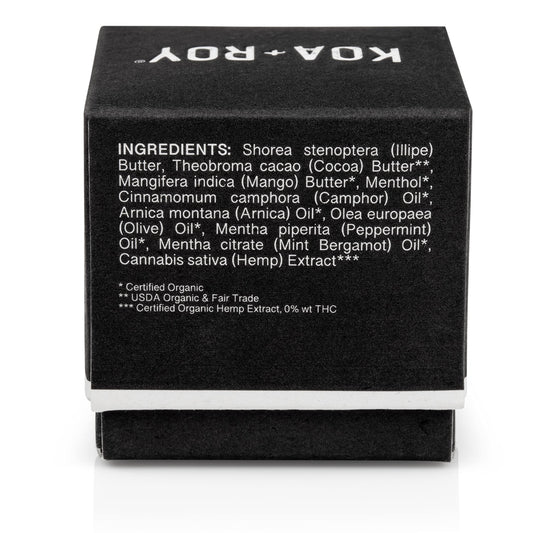 KOA ROY Recovery Cube menthol cooling on sore muscles
