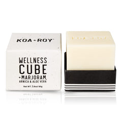 KOA ROY Wellness Cube closeup releases oil for easy skin nourishment.