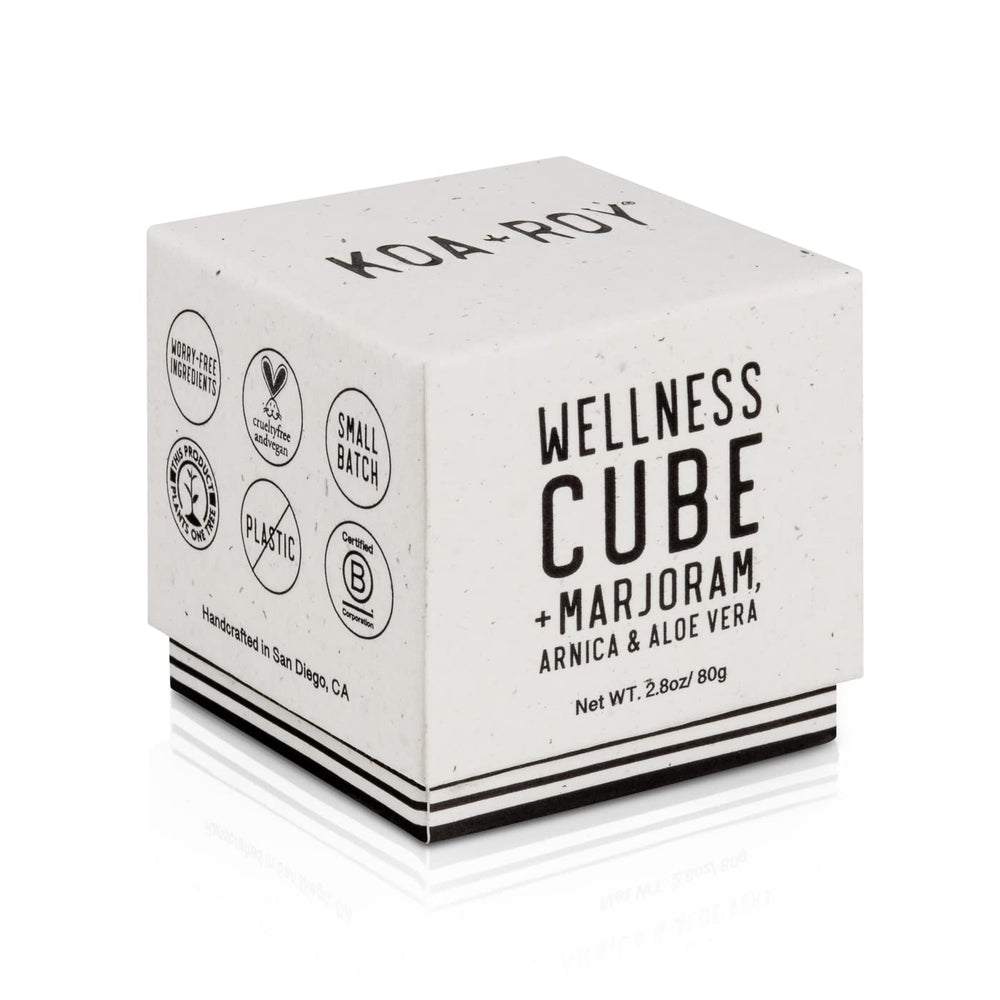 KOA ROY Wellness Cube packaging showcases eco-friendly, zero-waste design.