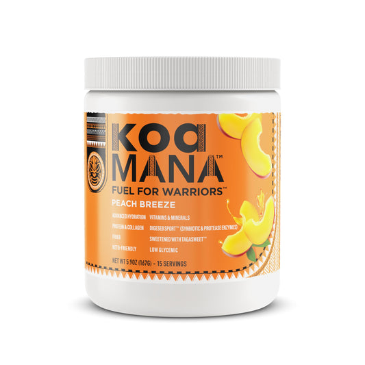 KOA MANA Peach Breeze tub front ready for hydration and daily recovery.