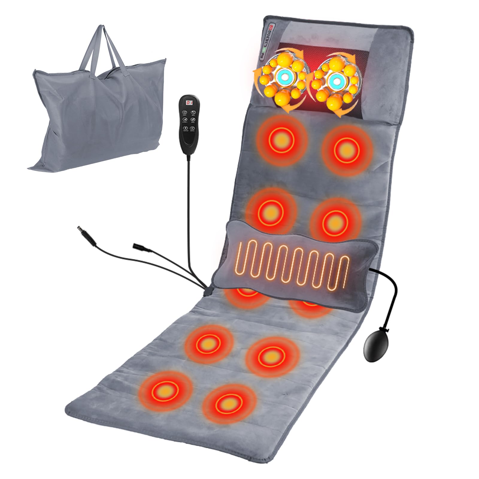 KOCASO full-body massage mat with heat shown in full-view for home comfort