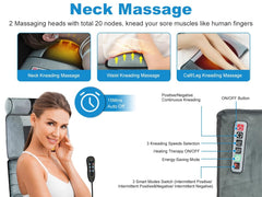 Kocaso heat levels provide gentle warmth during massage.