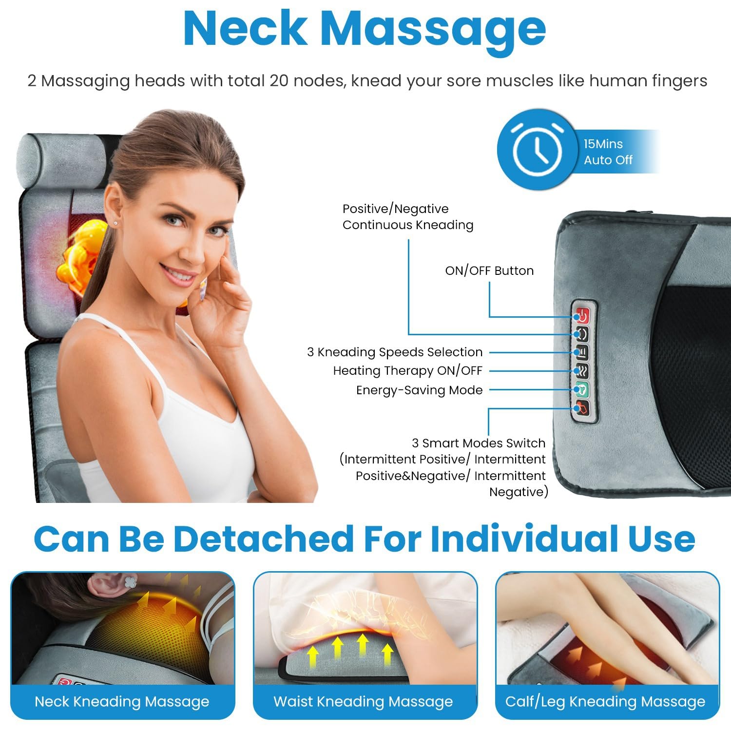 KOCASO lumbar heating zone for warm, relaxing relief