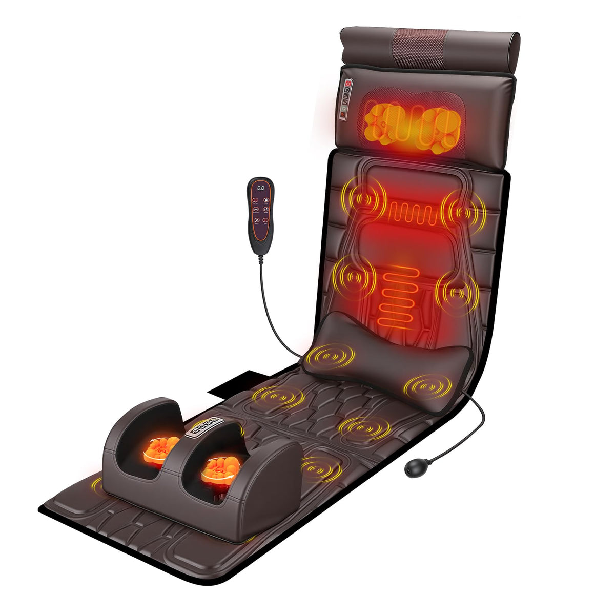 KOCASO PU Leather Full Body Massage Mat on a chair for total relaxation options.