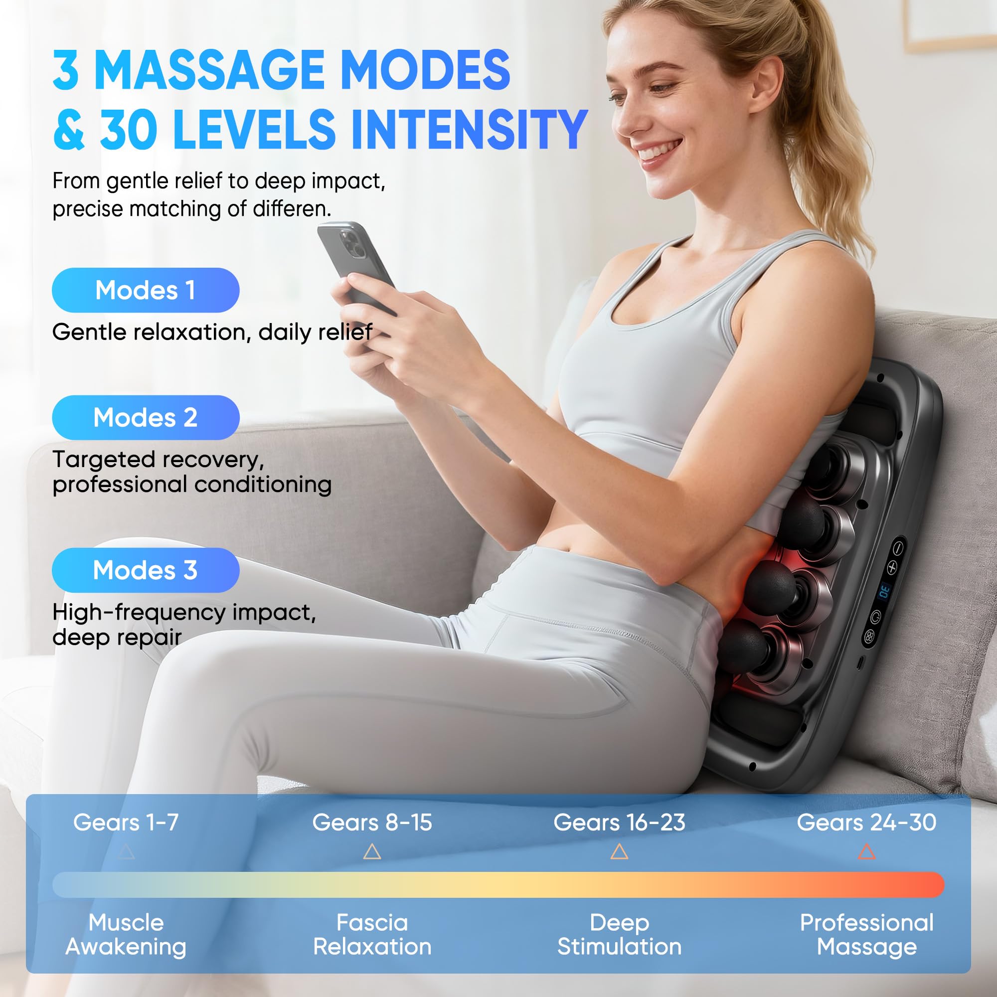 Kocuno ergonomic design targets neck, shoulders, and back with ease.